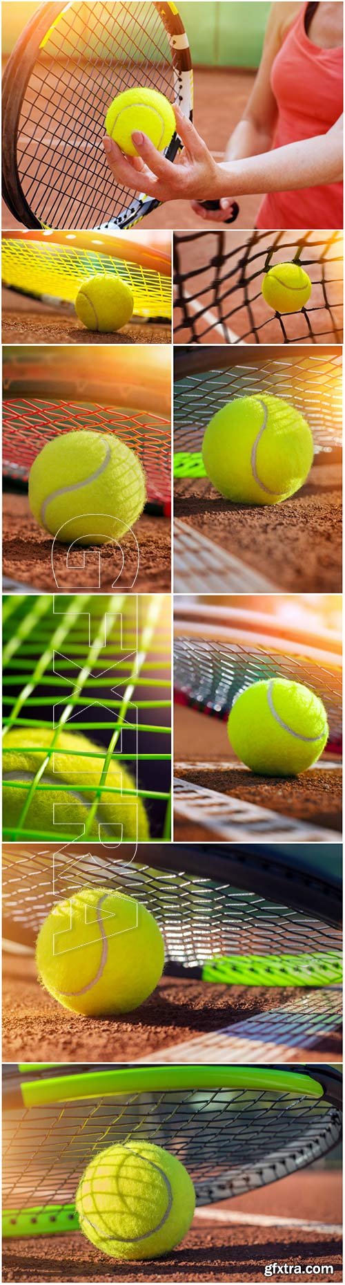 Tennis ball on a tennis court