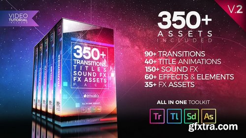 Videohive 350+ Pack: Transitions Titles Sound FX V2 21474240