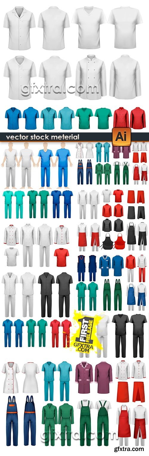 Uniform professional chef and health workers design