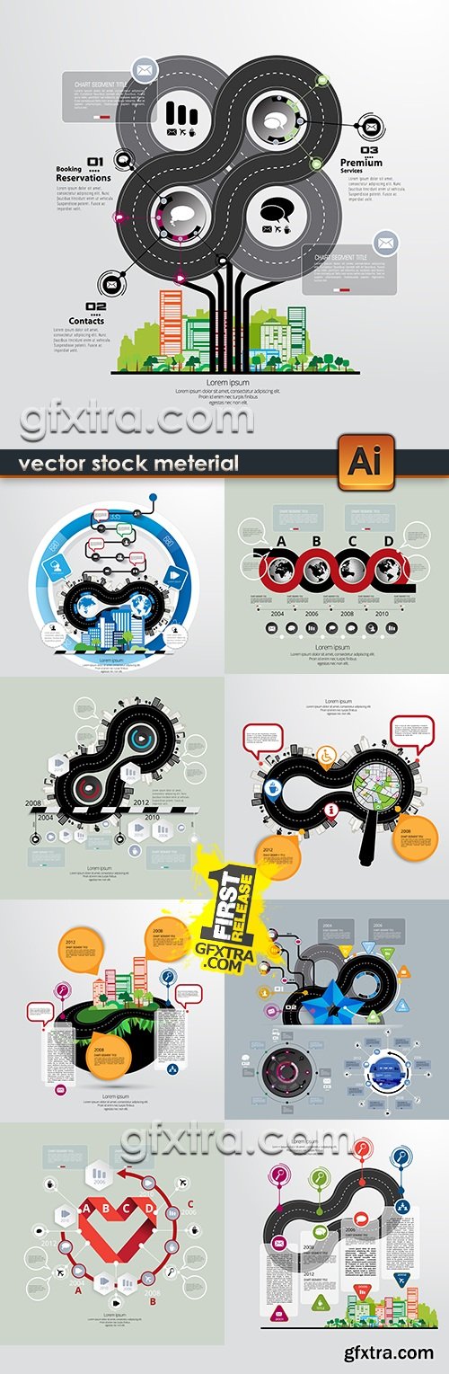 Business infographics elements modern collection 13