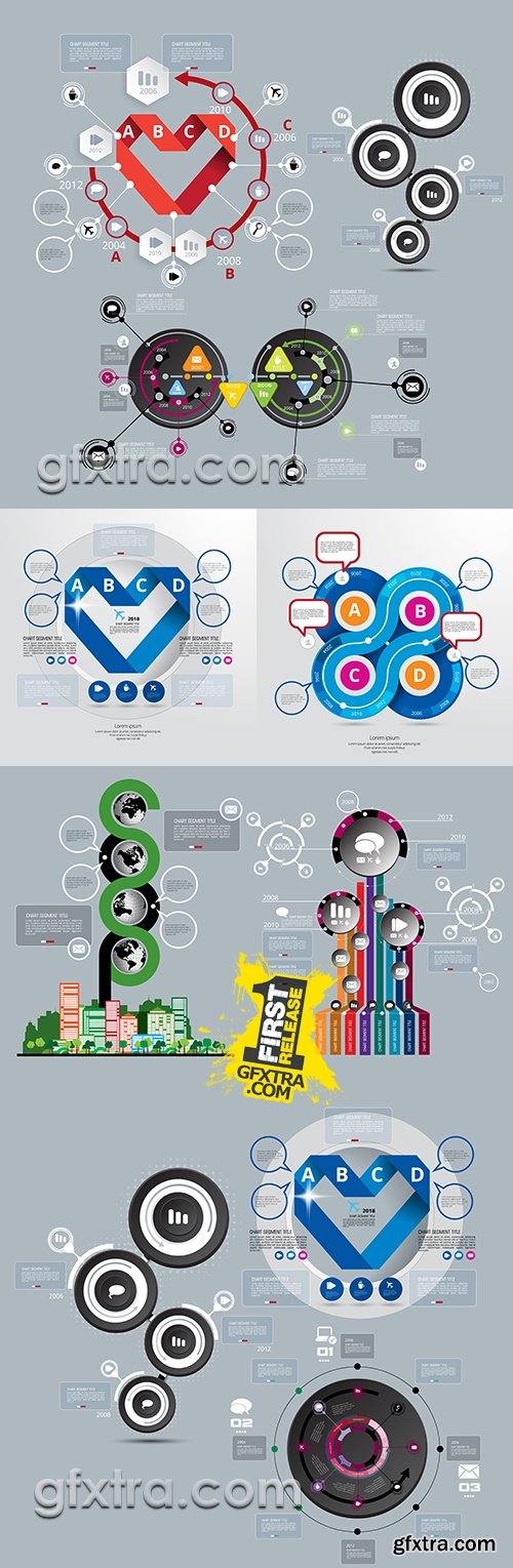 Business infographics elements modern collection 13