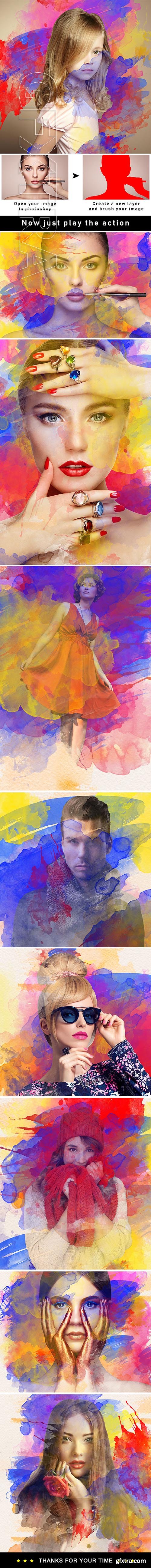 GraphicRiver - Water Color Splash Photoshop Action 22344254