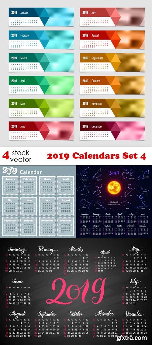 Vectors - 2019 Calendars Set 4