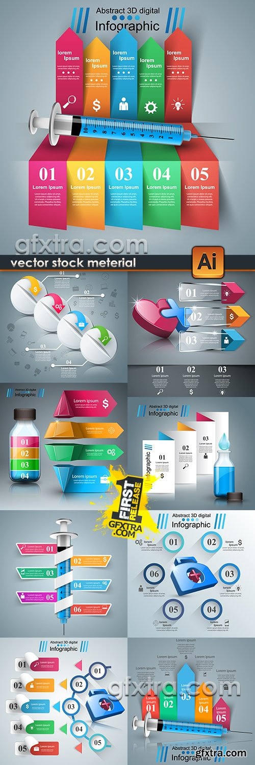 Business infographics elements modern collection 14