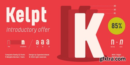 Kelpt Font Family - 54 Fonts