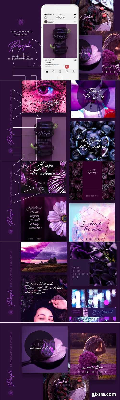 CreativeMarket - Purple Instagram Posts 2796099