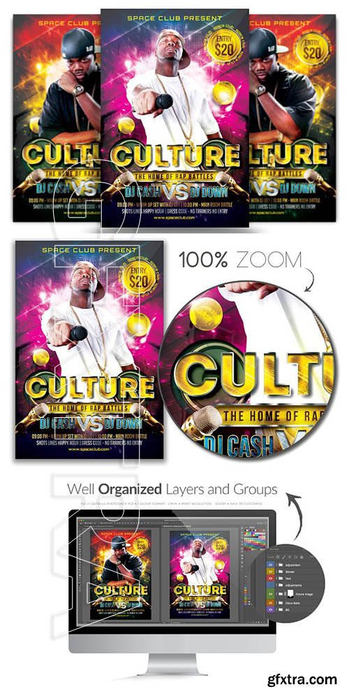 CreativeMarket - Rap Battle Flyer Template 2834472