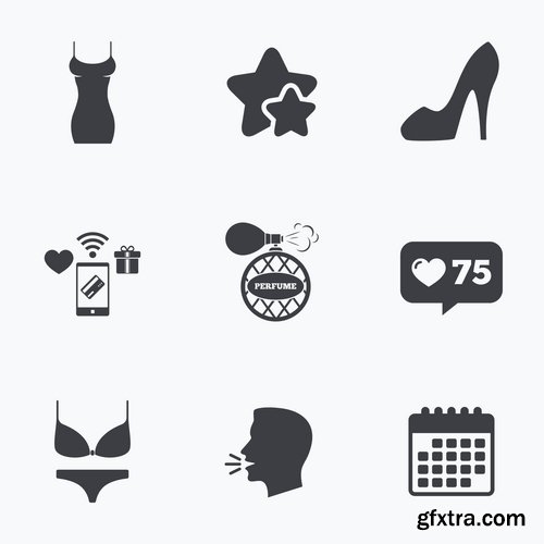Icon flat web design element of various subjects 4-25 EPS