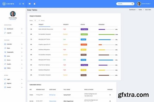 Crown - Material Admin Dashboard UI Kit