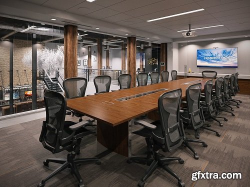 Industrial Conference Room Interior Scene Vol. 9