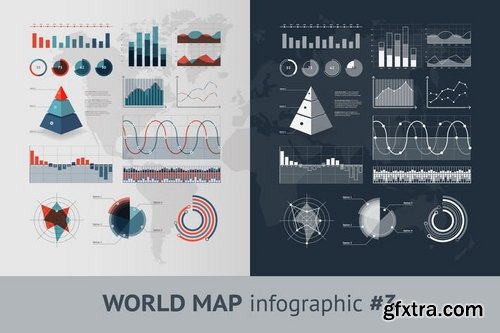 WORLD MAP INFOGRAPHIC SET