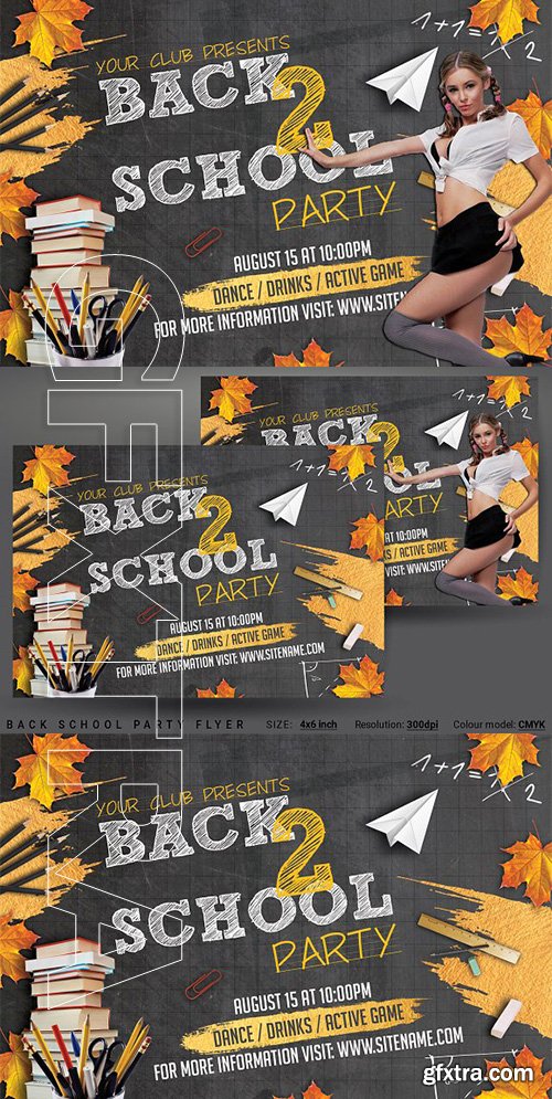 CreativeMarket - Back School Party Flyer 2872078