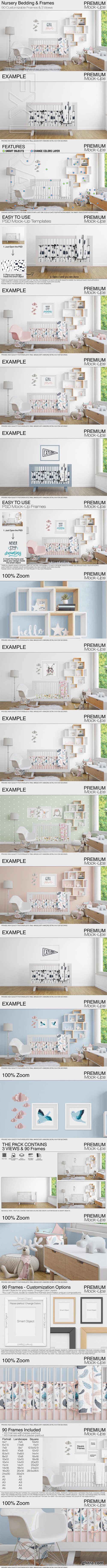 Nursery Crib Wall & 90 Frames