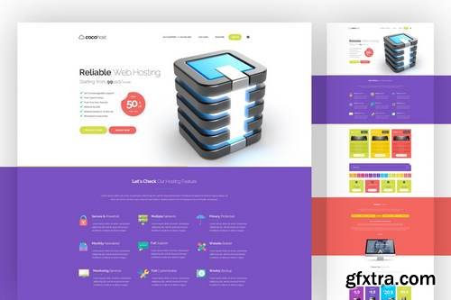 Cocohost - Hosting Server Web Template PSD #3