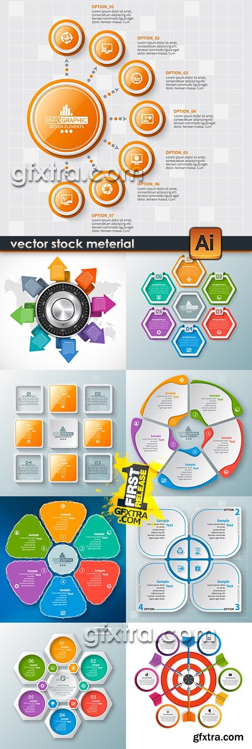 Business infographics elements modern collection 16