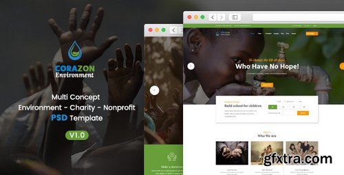 ThemeForest - Corazon - Multi Concept Environment / Charity / Green Energy / Nonprofit PSD Template - 19535858