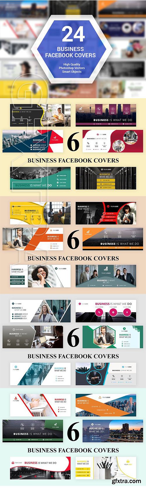 CreativeMarket - 24 Business Facebook Covers 2820737