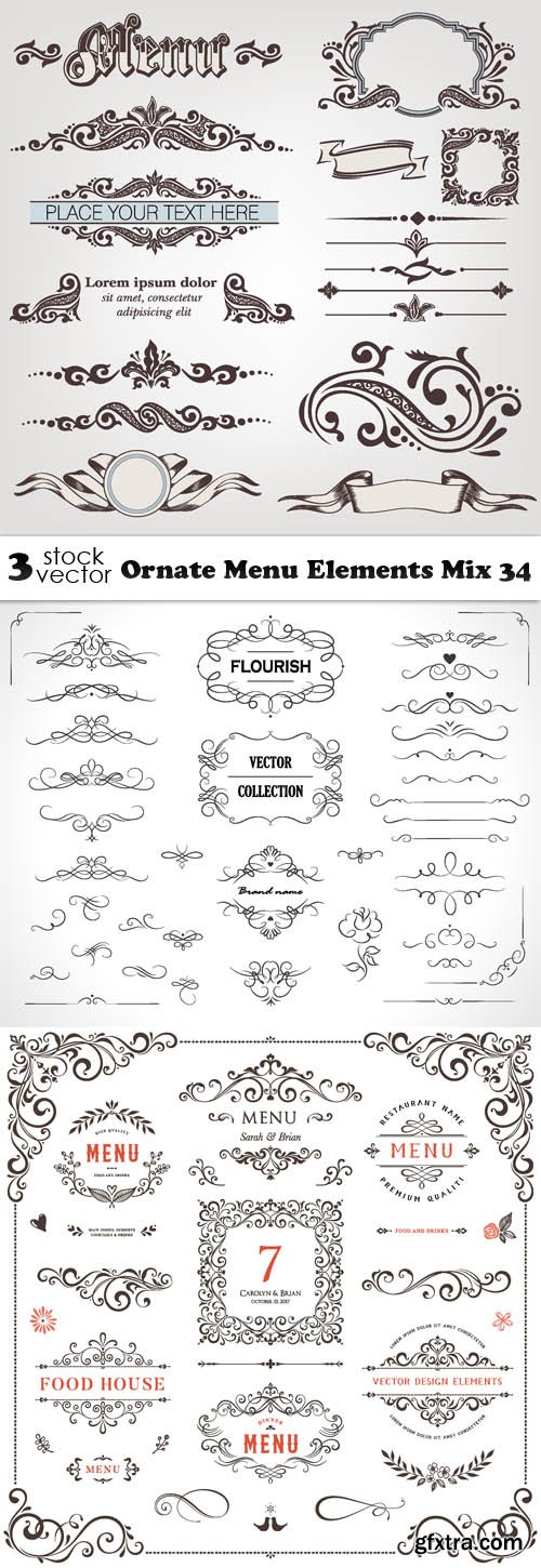 Vectors - Ornate Menu Elements Mix 34