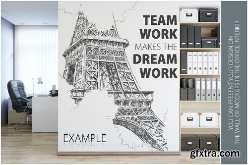 CreativeMarket OFFICE Wall Mockup Bundle 2195166