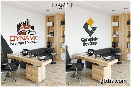 CreativeMarket OFFICE Wall Mockup Bundle 2195166