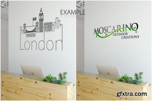 CreativeMarket OFFICE Wall Mockup Bundle 2195166