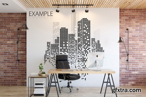 CreativeMarket OFFICE Wall Mockup Bundle 2195166