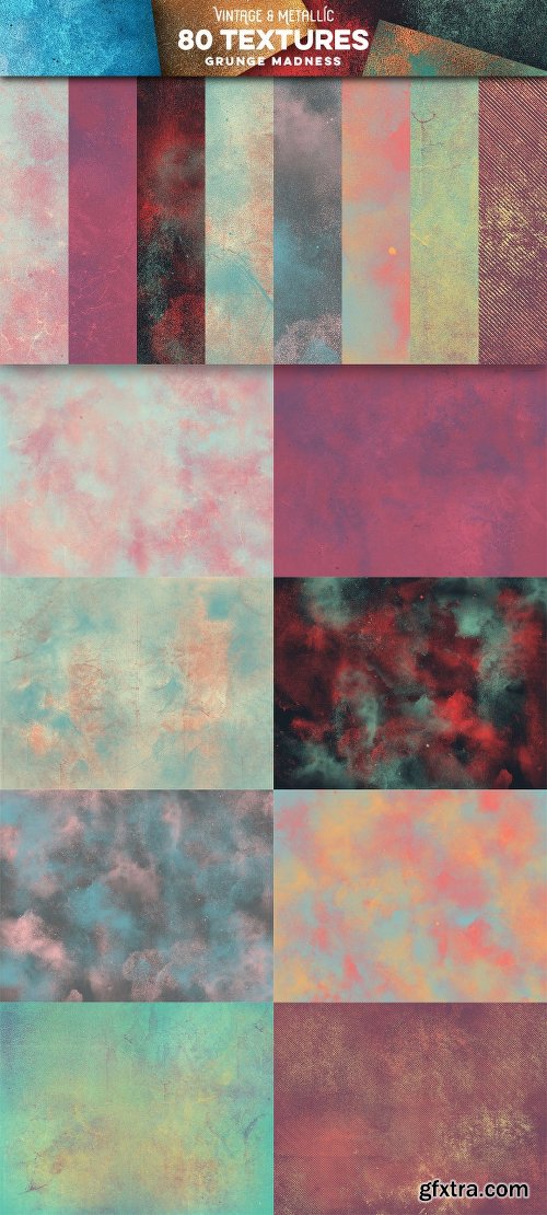 CreativeMarket 80 Vintage & Metallic Textures 2867456