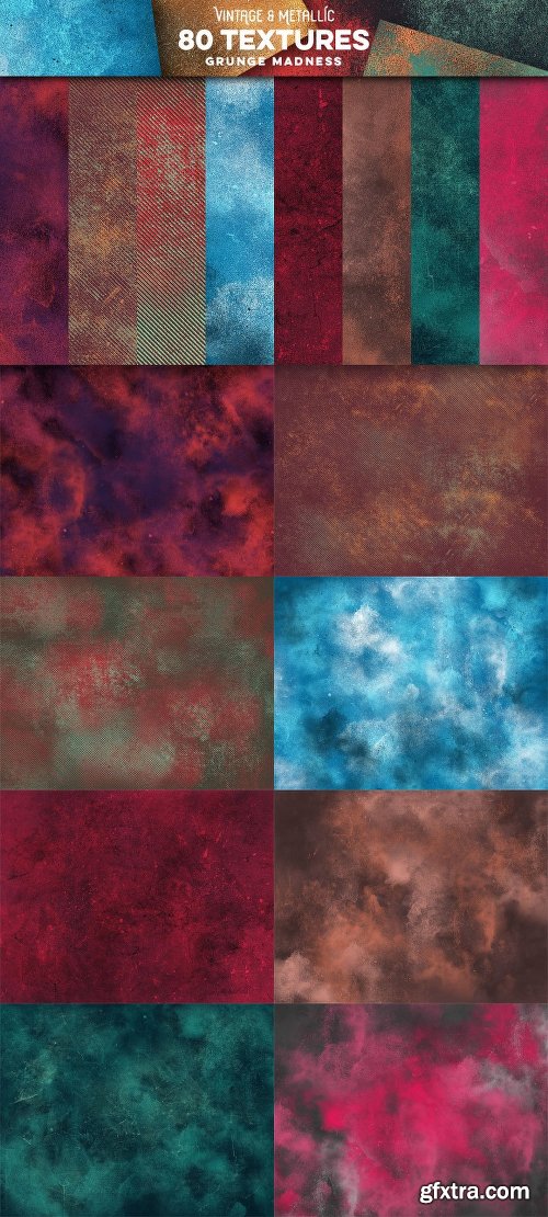 CreativeMarket 80 Vintage & Metallic Textures 2867456