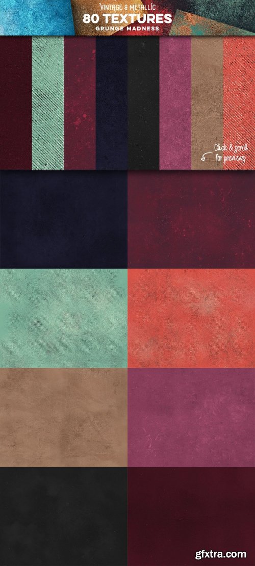 CreativeMarket 80 Vintage & Metallic Textures 2867456