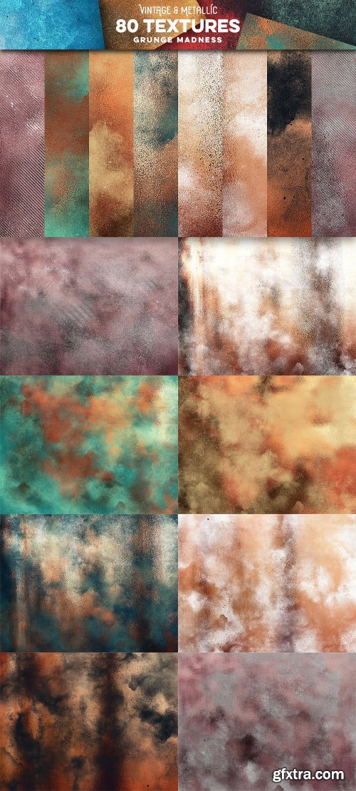 CreativeMarket 80 Vintage & Metallic Textures 2867456