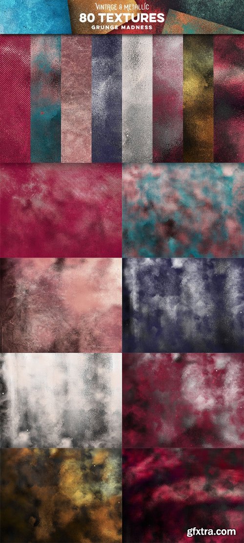 CreativeMarket 80 Vintage & Metallic Textures 2867456