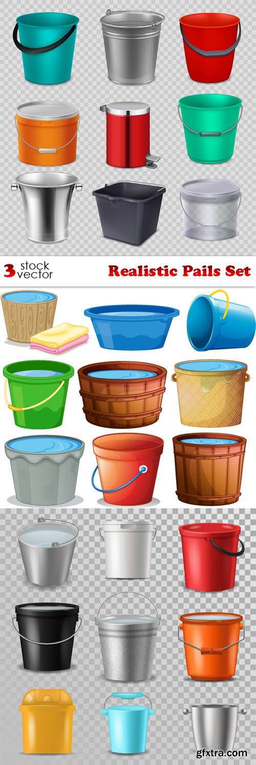 Vectors - Realistic Pails Set