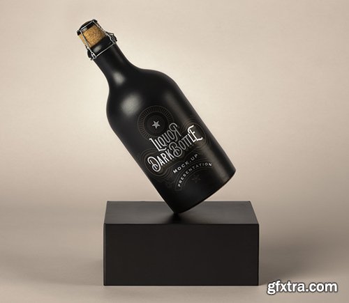 Dark Psd Liquor Bottle Mockup