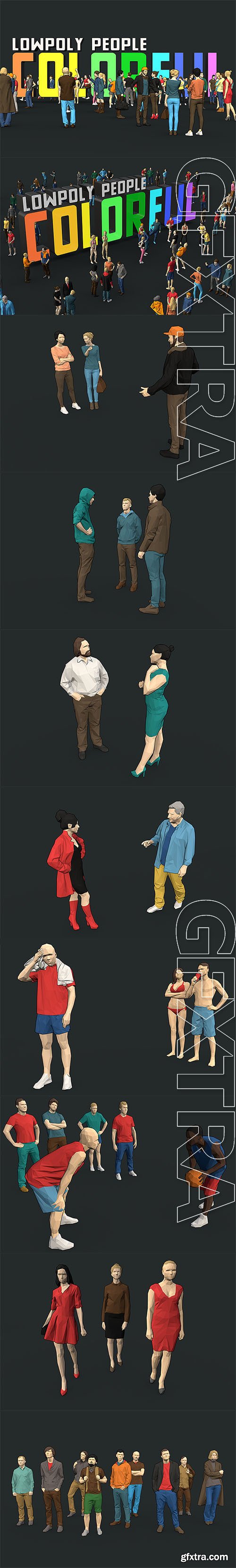 Cubebrush - Lowpoly People Colorful