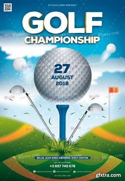 Golf Championship V11 2018 PSD Flyer Template