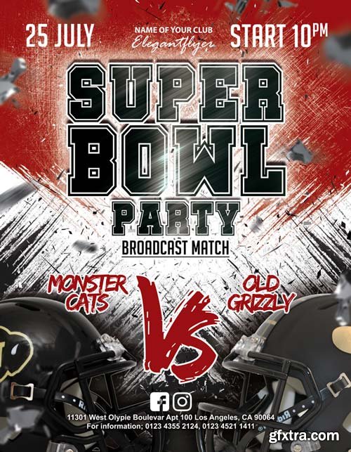 Super Bowl Party V1 2018 Flyer PSD Template