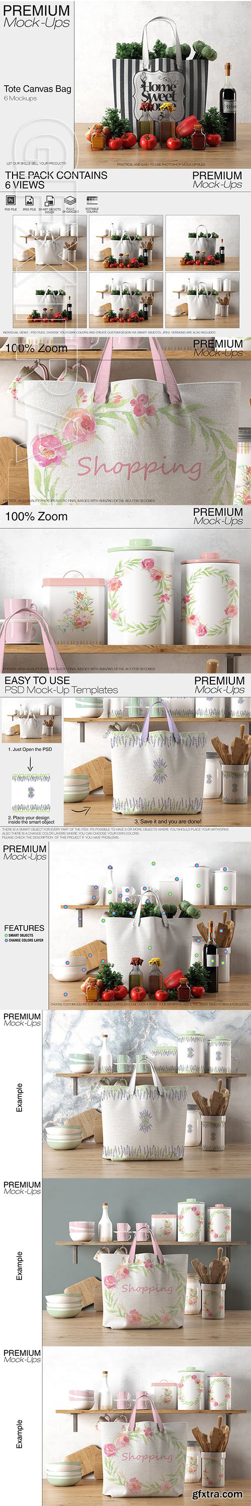 CreativeMarket - Tote Canvas Bag Mockups 2407244