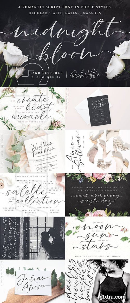 CreativeMarket - Midnight Bloom Script Font + Swashes 2867579