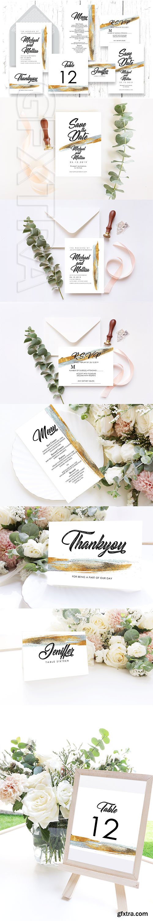 CreativeMarket - Abstract - Wedding Invitation Ac.60 2868407