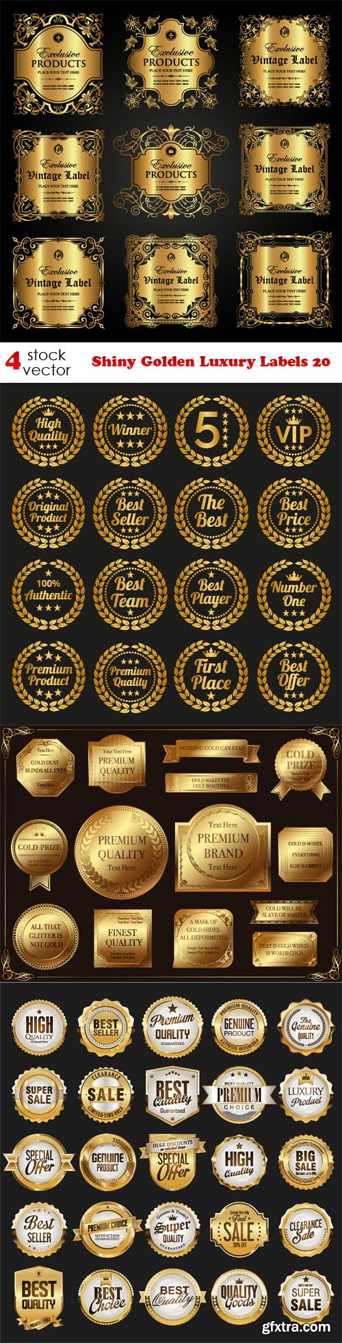 Vectors - Shiny Golden Luxury Labels 20