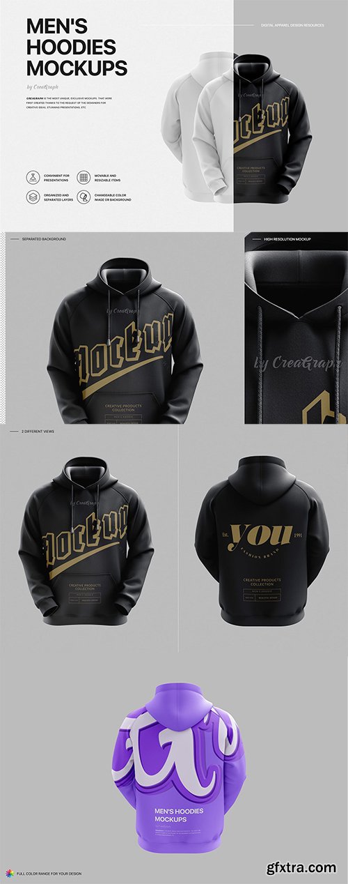 Mans Hoodies Mockups