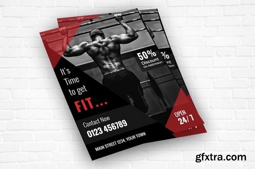 Fitness Gym Flyers and Postcards