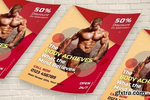 Fitness Gym Flyers and Postcards