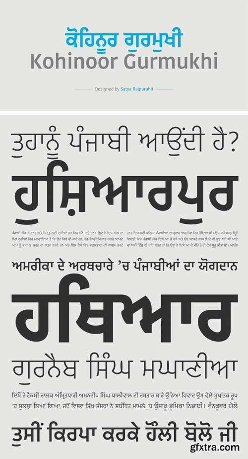 Kohinoor Gurmukhi Font Family