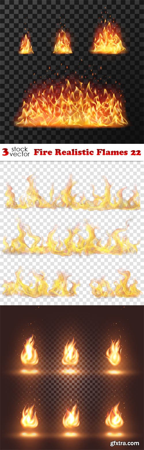 Vectors - Fire Realistic Flames 22