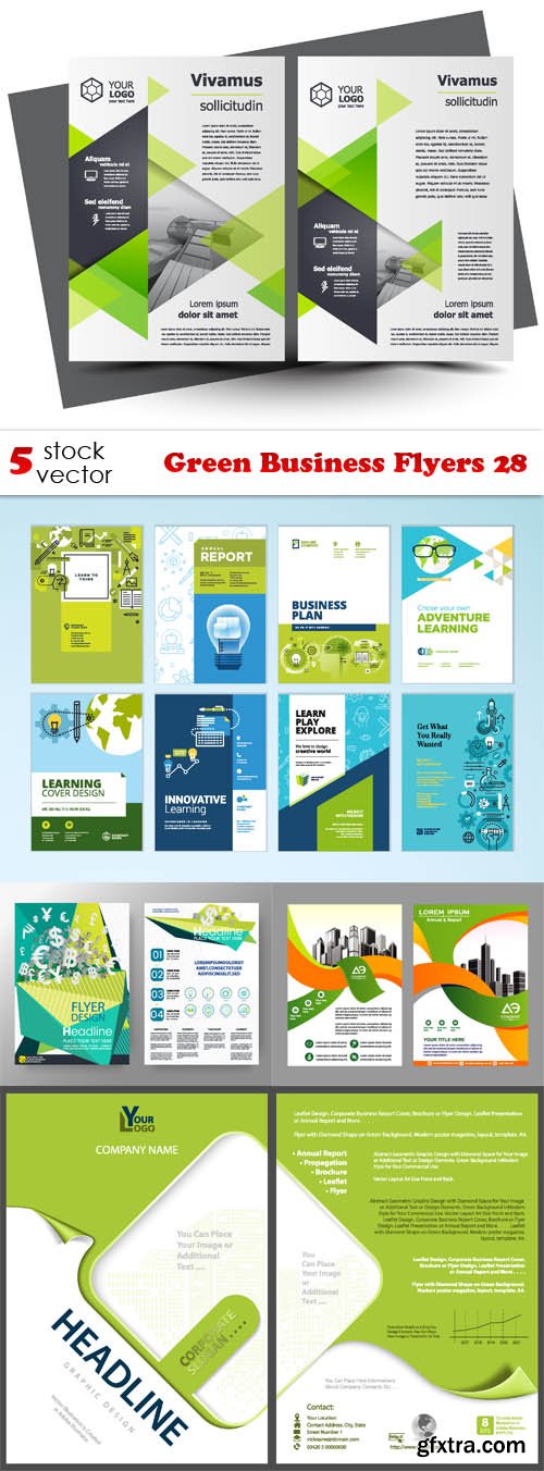 Vectors - Green Business Flyers 28