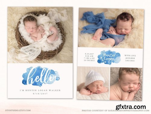 CreativeMarket BUNDLE 121-in-1 Birth Announcements 2885171