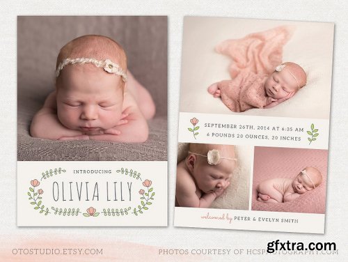 CreativeMarket BUNDLE 121-in-1 Birth Announcements 2885171