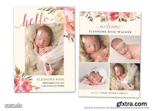 CreativeMarket BUNDLE 121-in-1 Birth Announcements 2885171