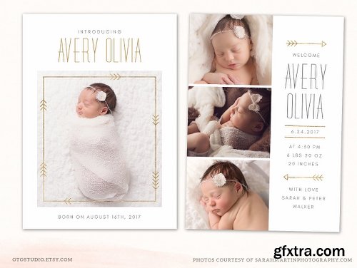 CreativeMarket BUNDLE 121-in-1 Birth Announcements 2885171